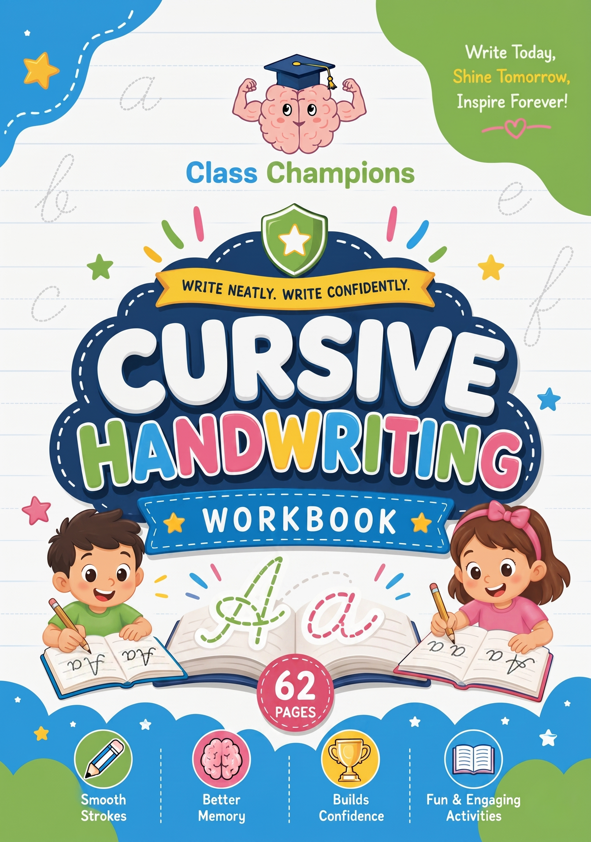 Cursive Handwriting Practice Book for Kids