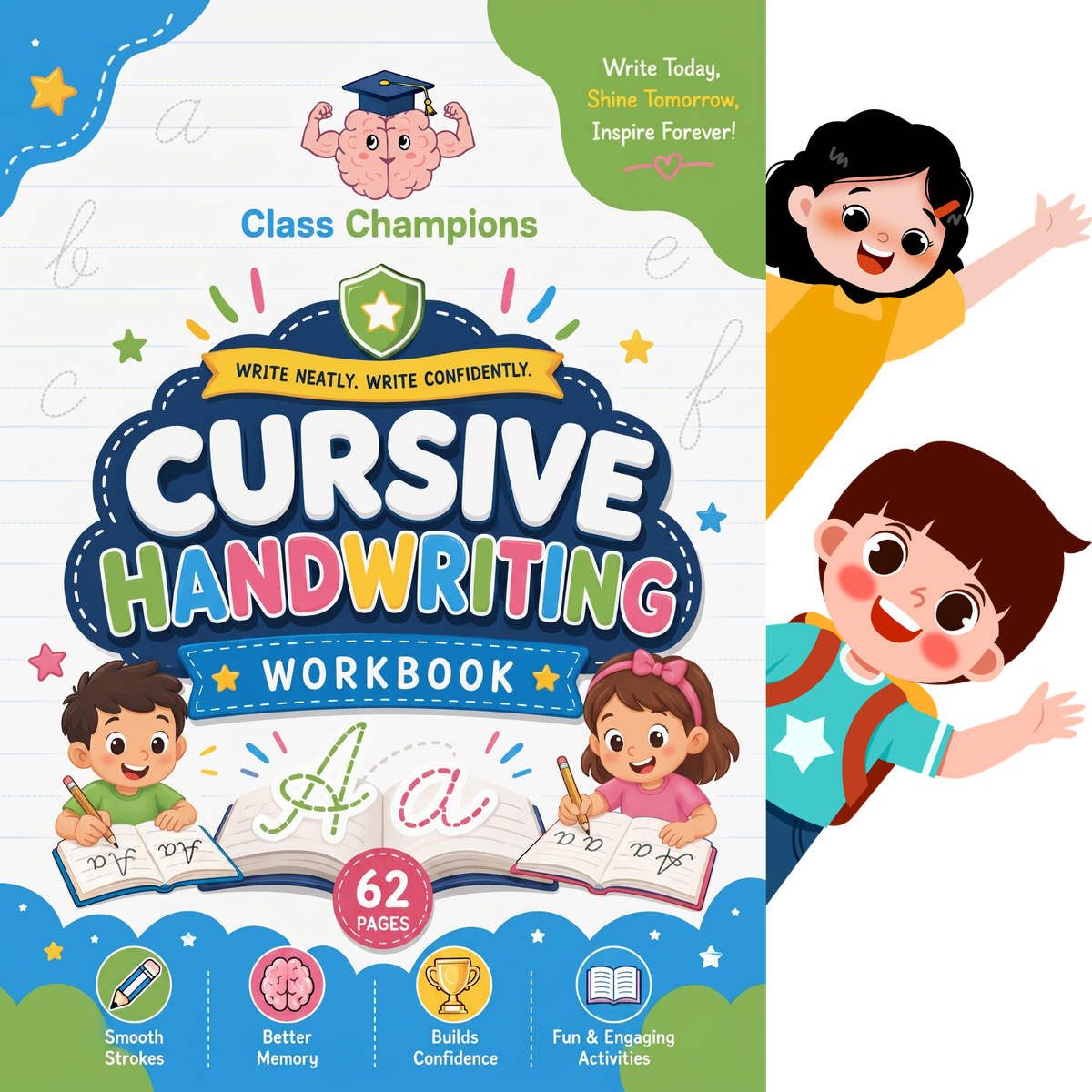 Class Champions cursive handwriting workbook