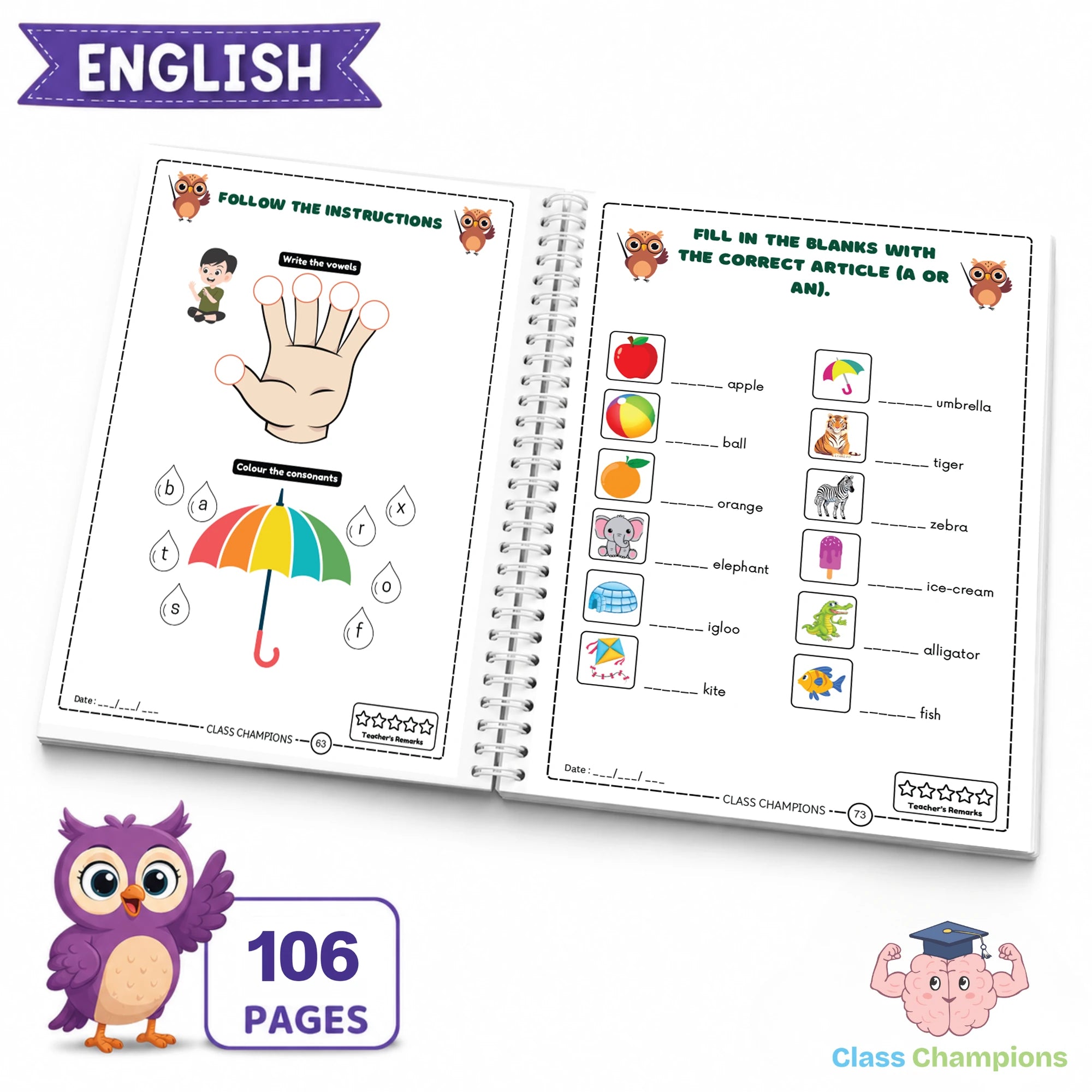 Inside LKG English worksheet