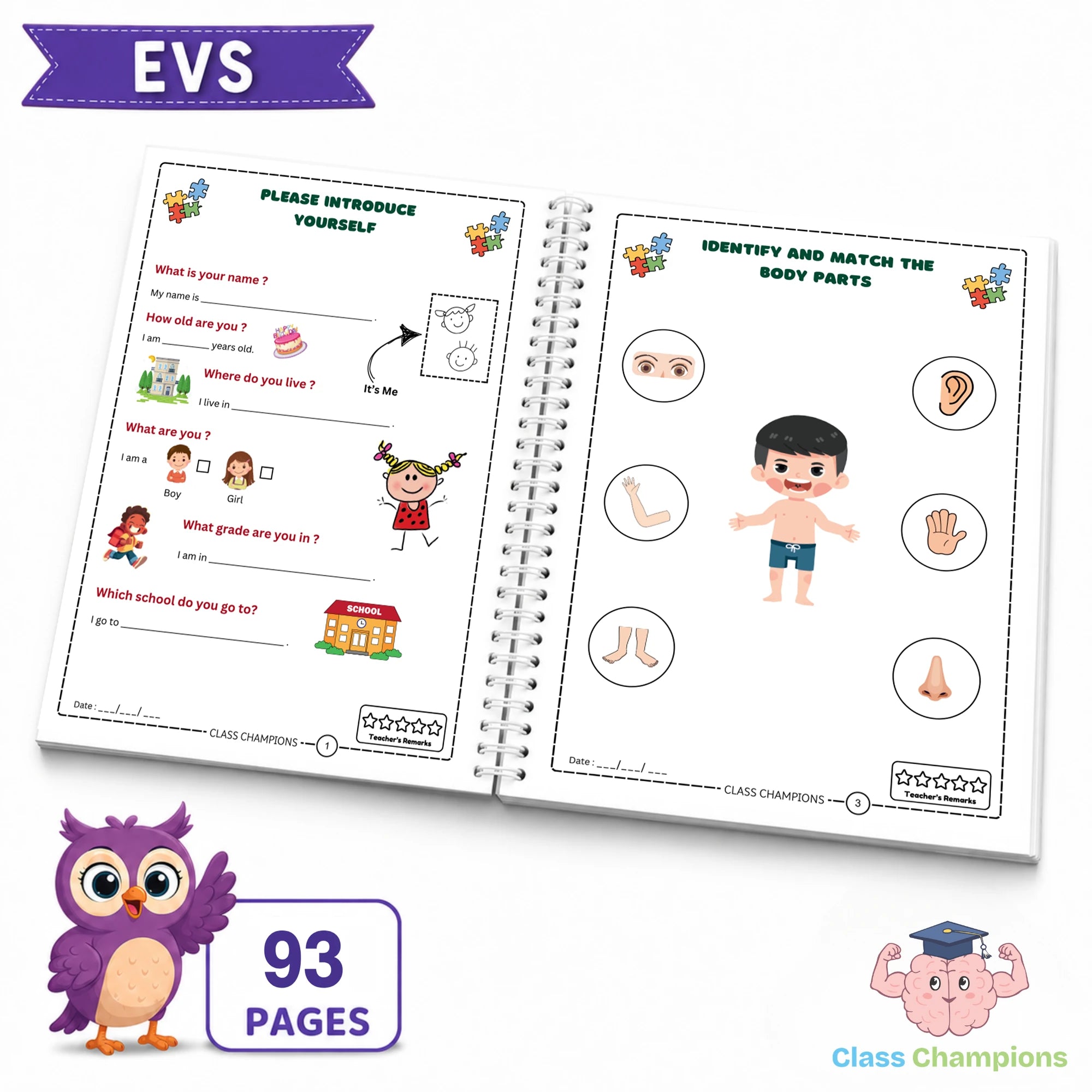 Inside Nursery EVS worksheet